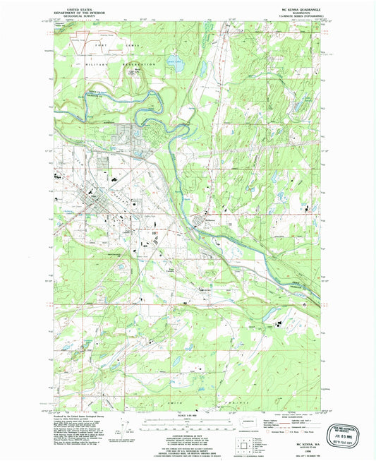 Classic USGS McKenna Washington 7.5'x7.5' Topo Map Image