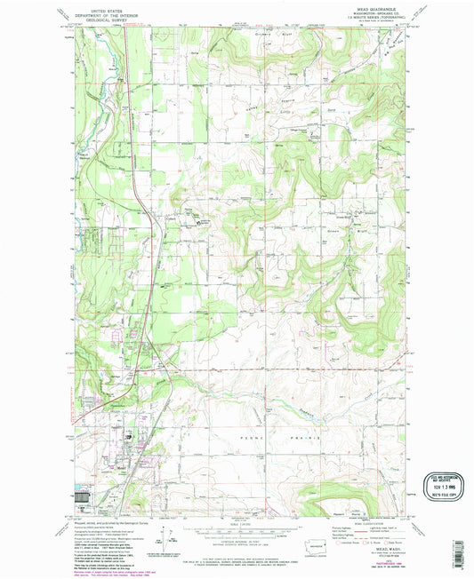 Classic USGS Mead Washington 7.5'x7.5' Topo Map Image
