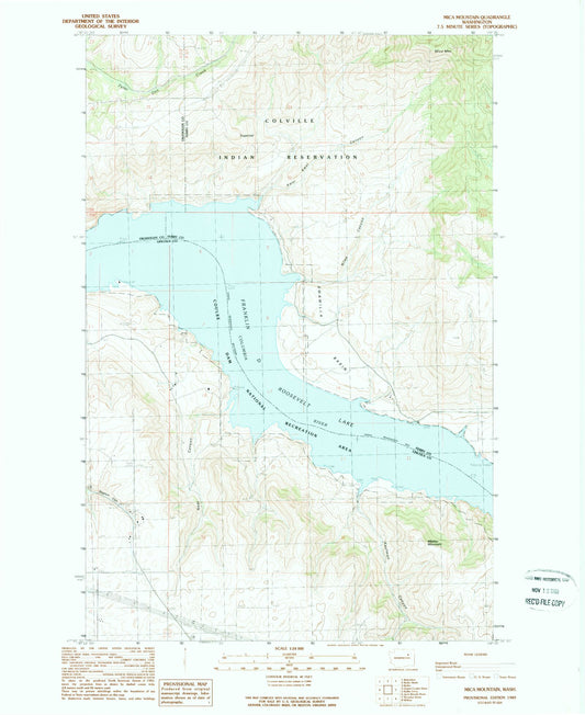 Classic USGS Mica Mountain Washington 7.5'x7.5' Topo Map Image
