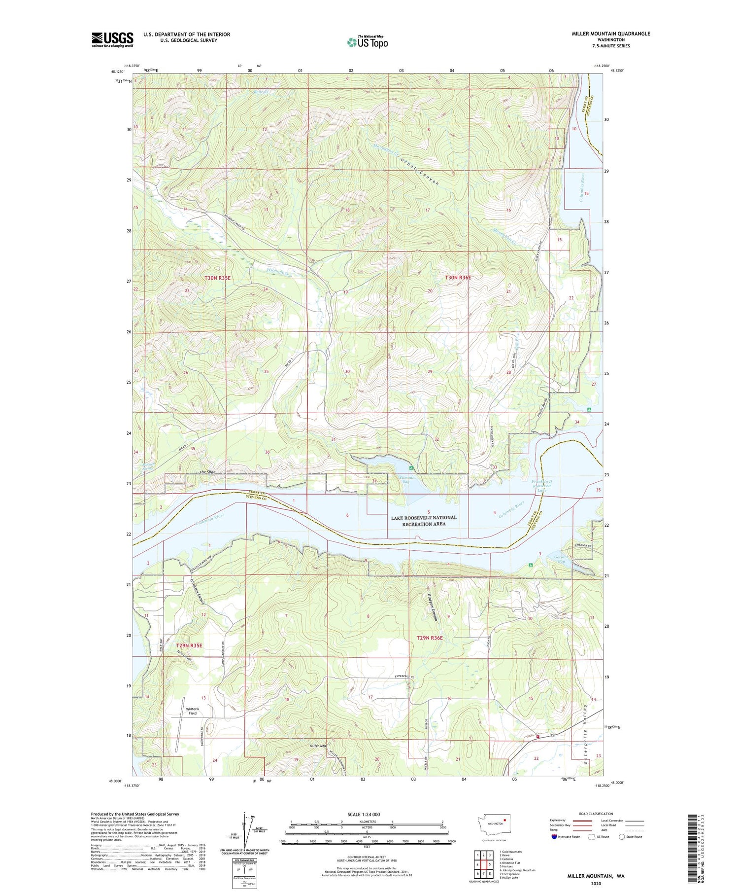 Miller Mountain Washington US Topo Map Image