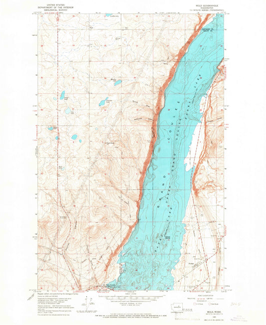 Classic USGS Mold Washington 7.5'x7.5' Topo Map Image