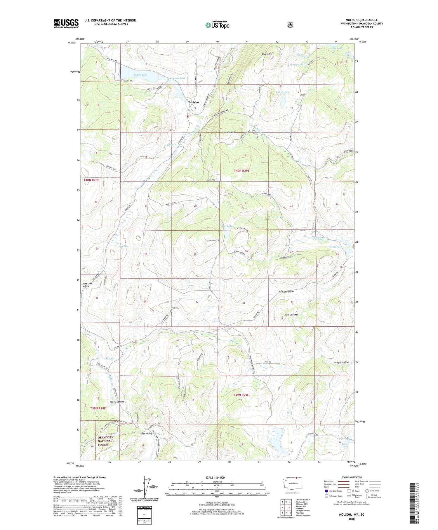 Molson Washington US Topo Map Image