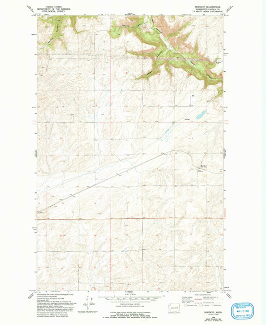 Classic USGS Mondovi Washington 7.5'x7.5' Topo Map Image
