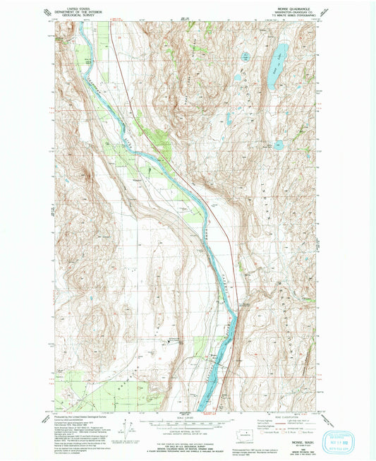 Classic USGS Monse Washington 7.5'x7.5' Topo Map Image