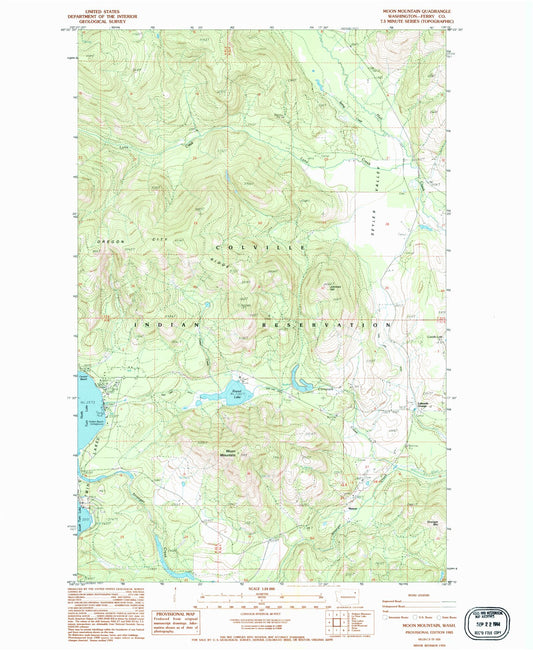 Classic USGS Moon Mountain Washington 7.5'x7.5' Topo Map Image