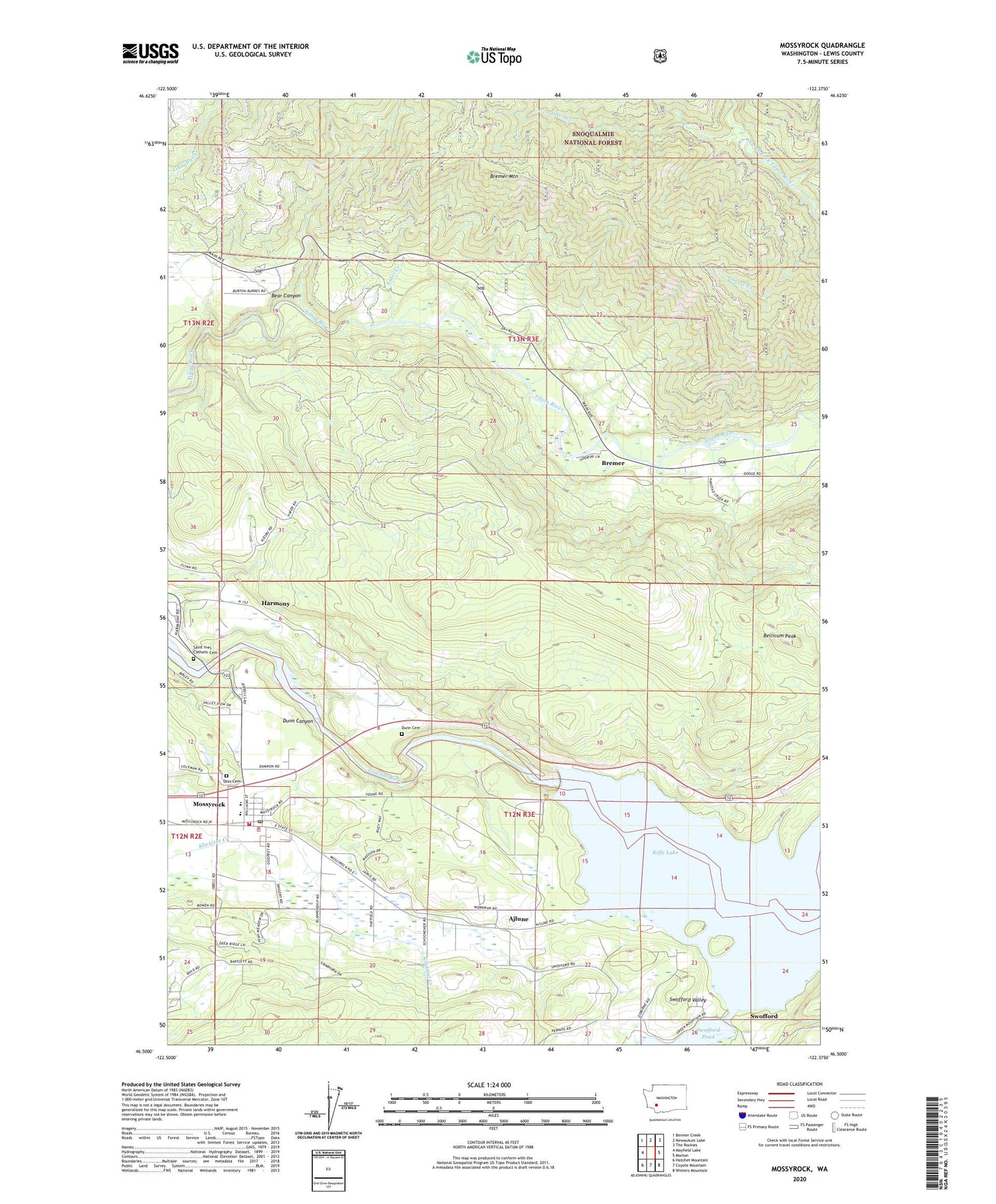 Mossyrock Washington US Topo Map Image