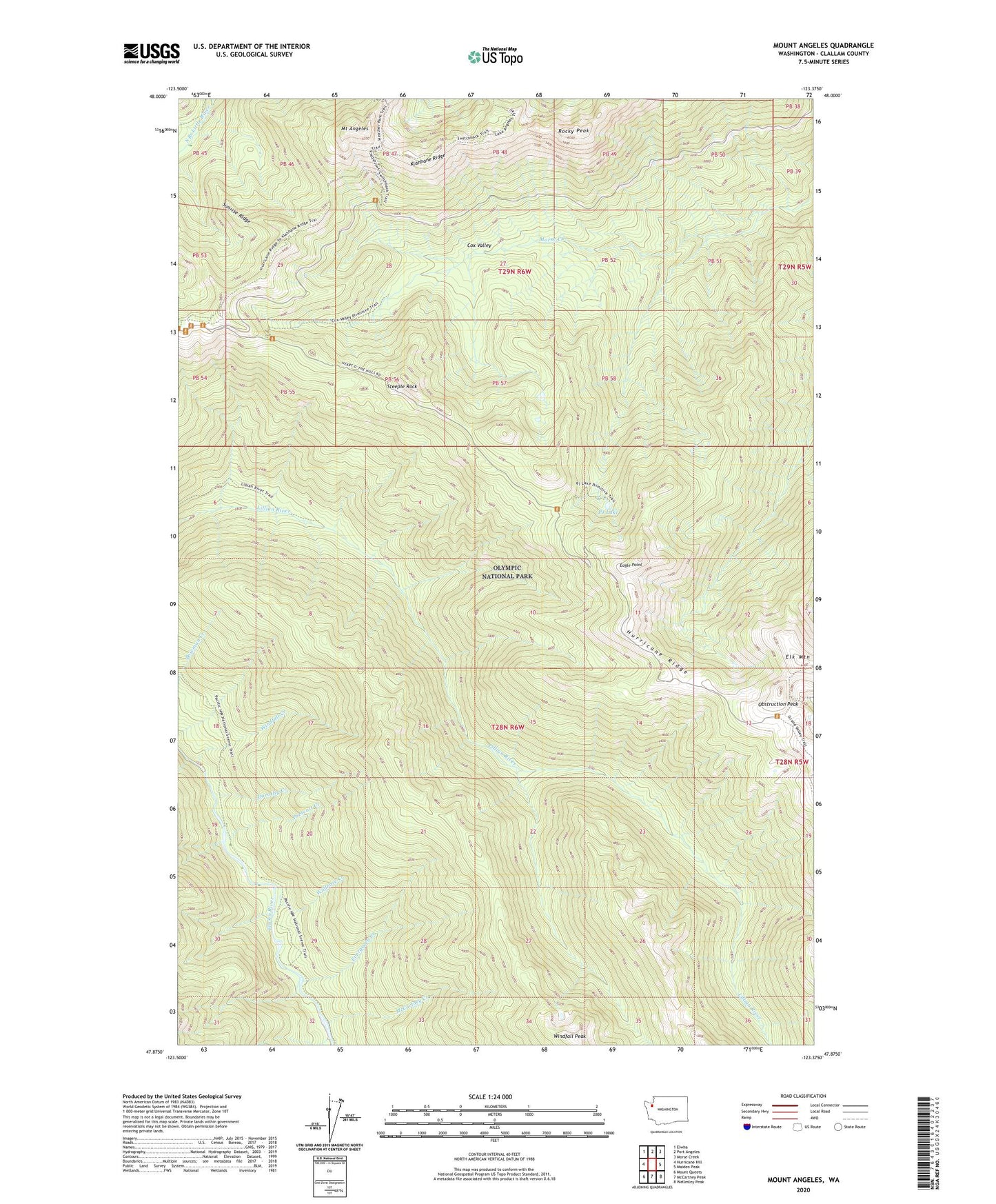 Mount Angeles Washington US Topo Map Image