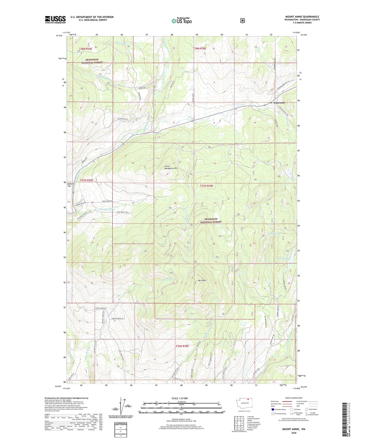 Mount Annie Washington US Topo Map Image