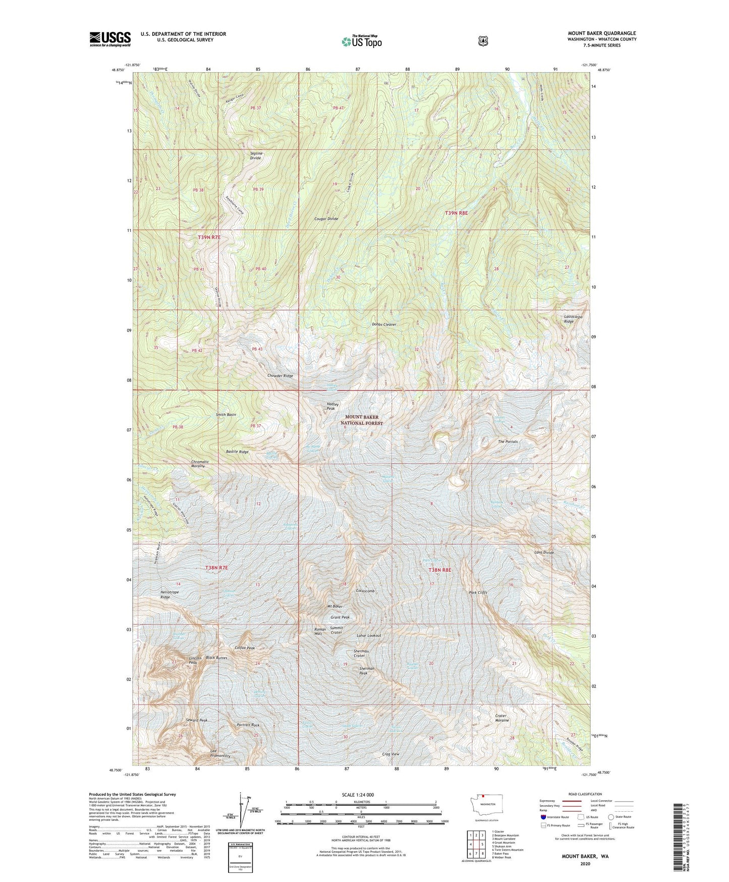 Mount Baker Washington US Topo Map Image