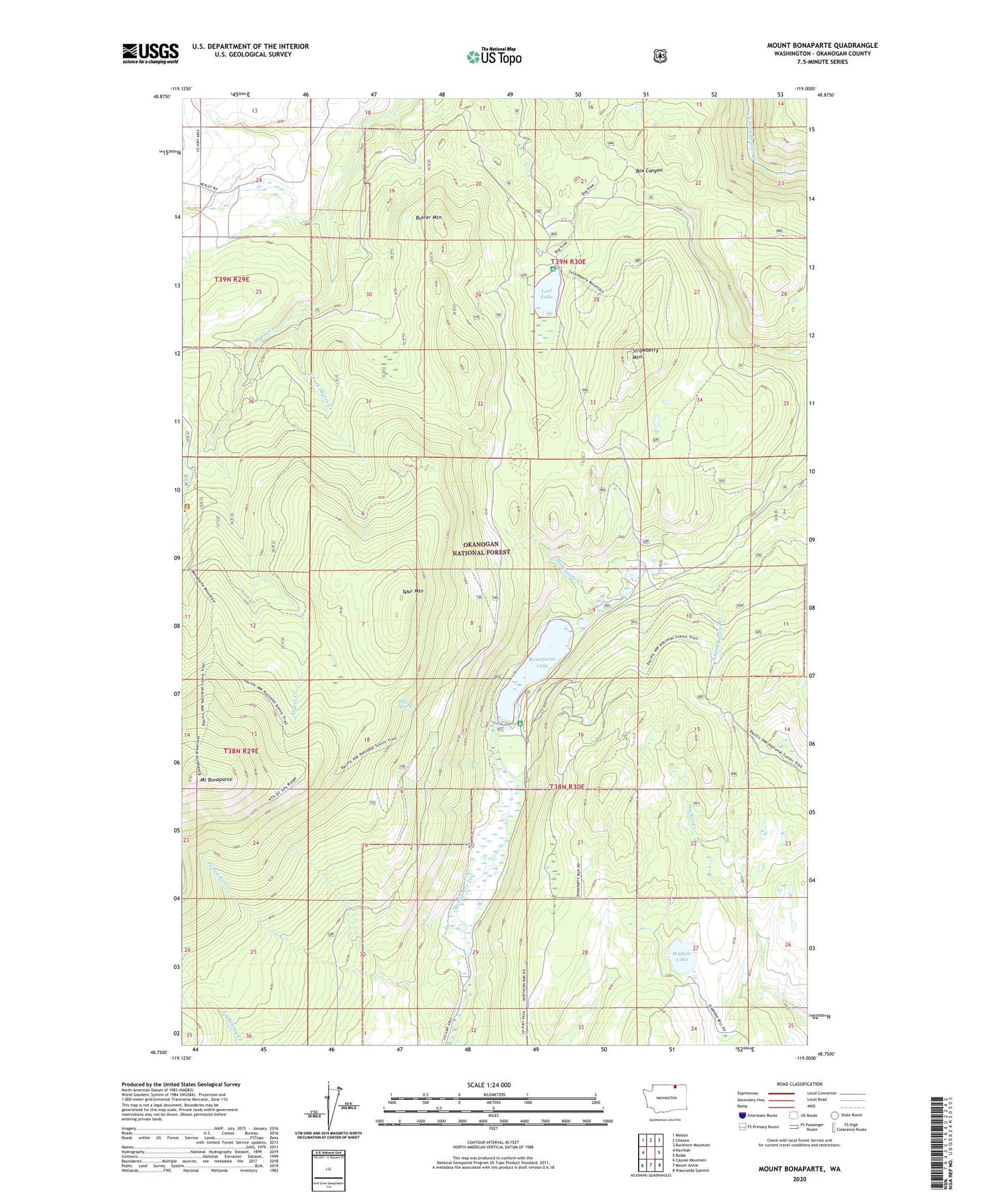 Mount Bonaparte Washington US Topo Map Image