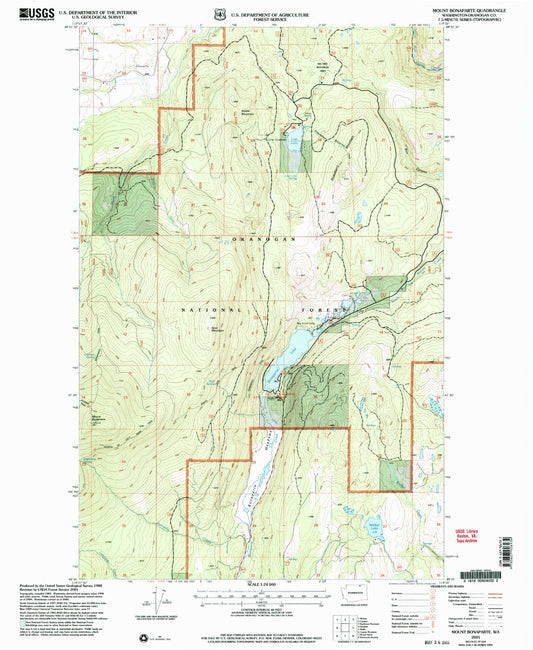 Classic USGS Mount Bonaparte Washington 7.5'x7.5' Topo Map Image