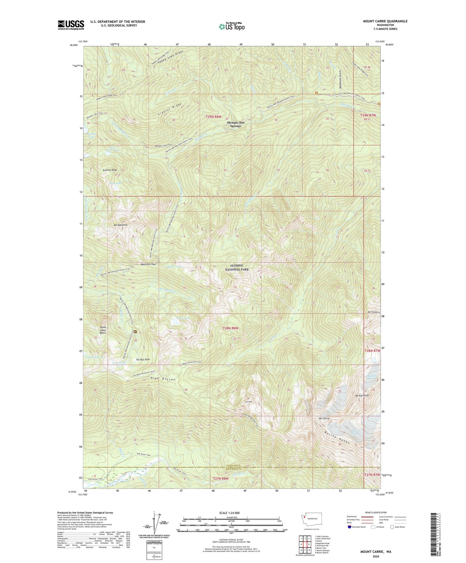 Mount Carrie Washington US Topo Map Image