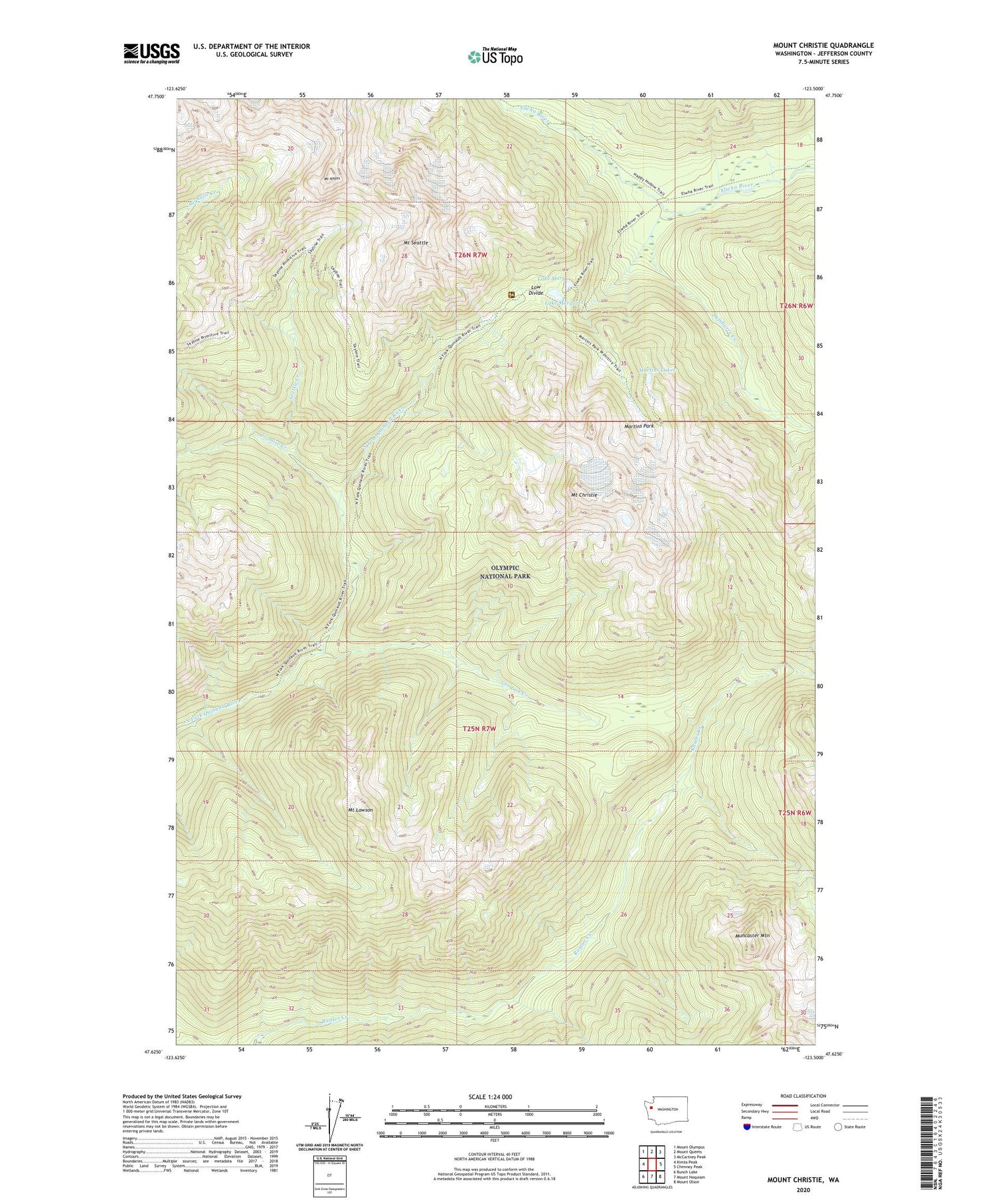 Mount Christie Washington US Topo Map Image