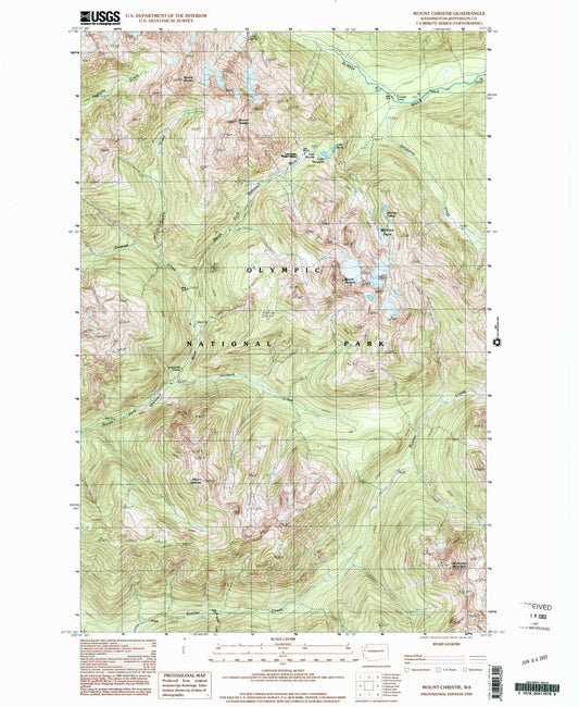 Classic USGS Mount Christie Washington 7.5'x7.5' Topo Map Image