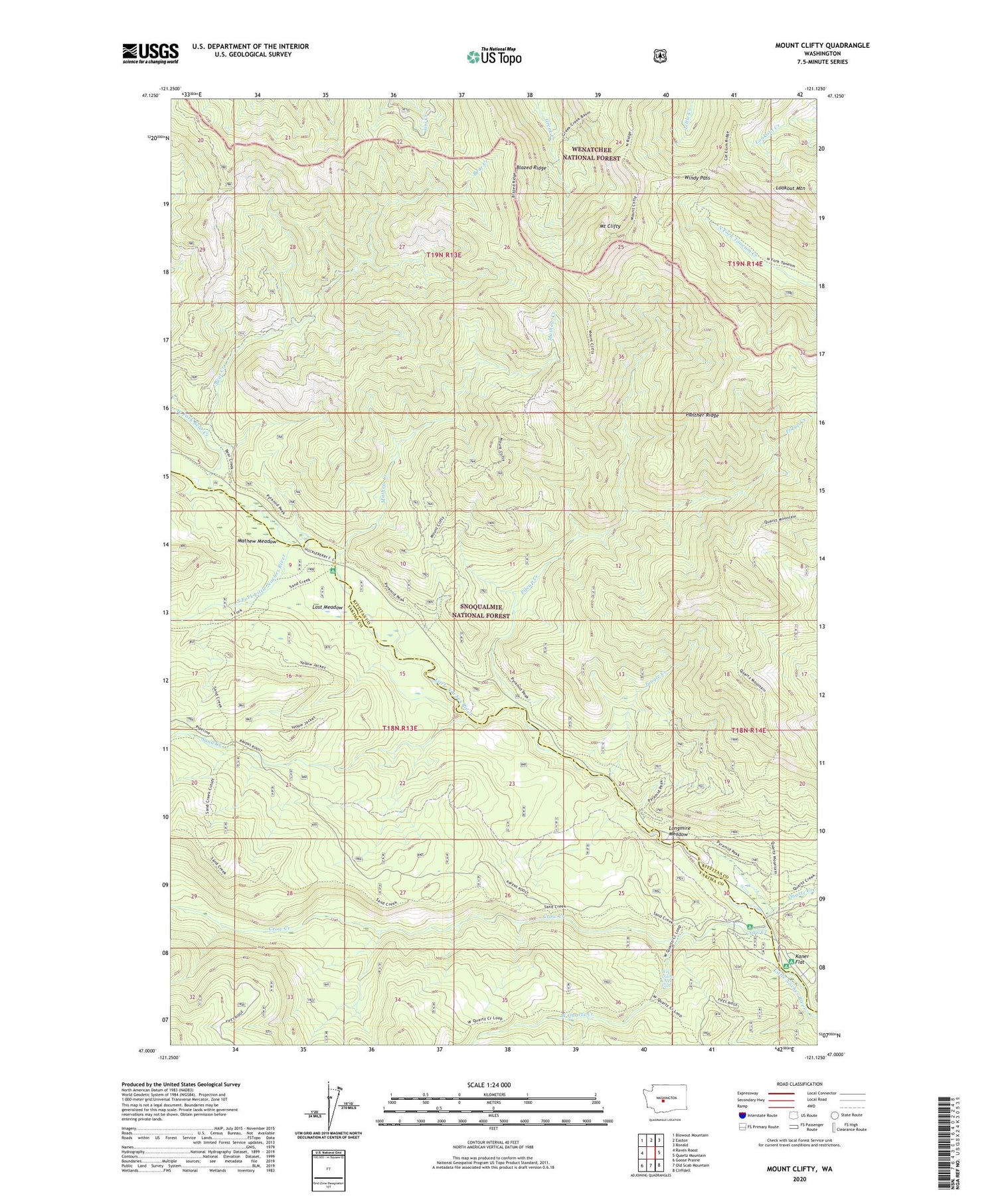 Mount Clifty Washington US Topo Map Image