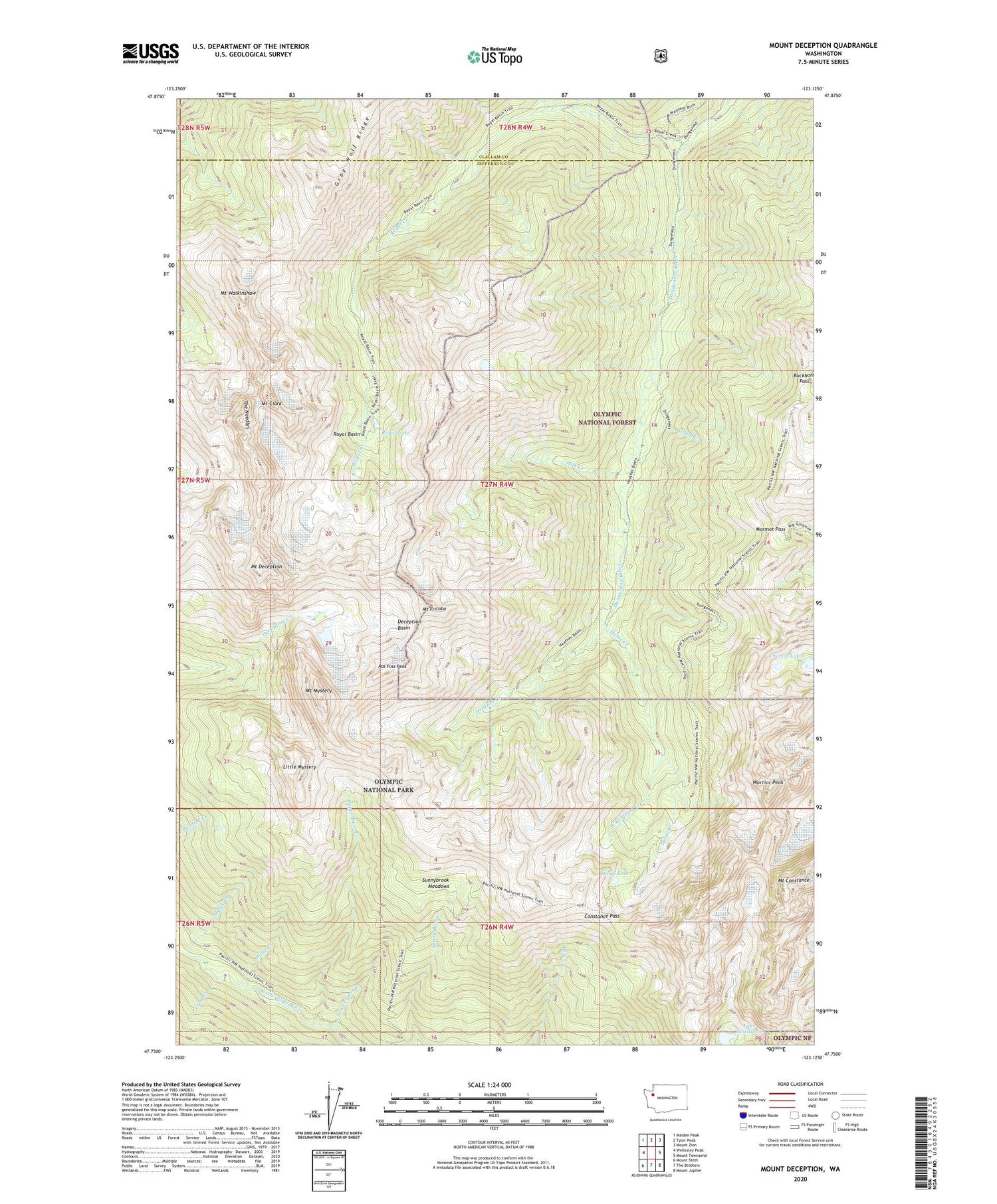 Mount Deception Washington US Topo Map Image