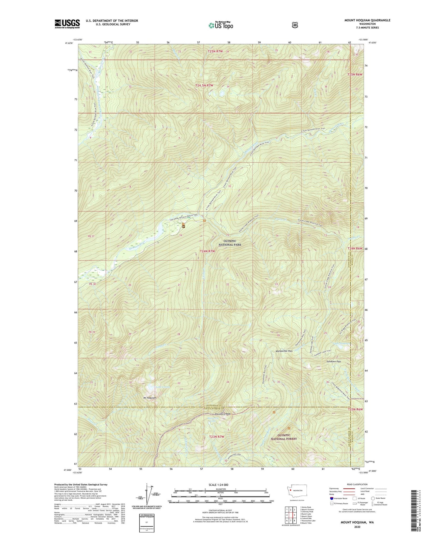 Mount Hoquiam Washington US Topo Map Image