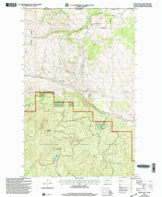 Classic USGS Mount Hull Washington 7.5'x7.5' Topo Map Image