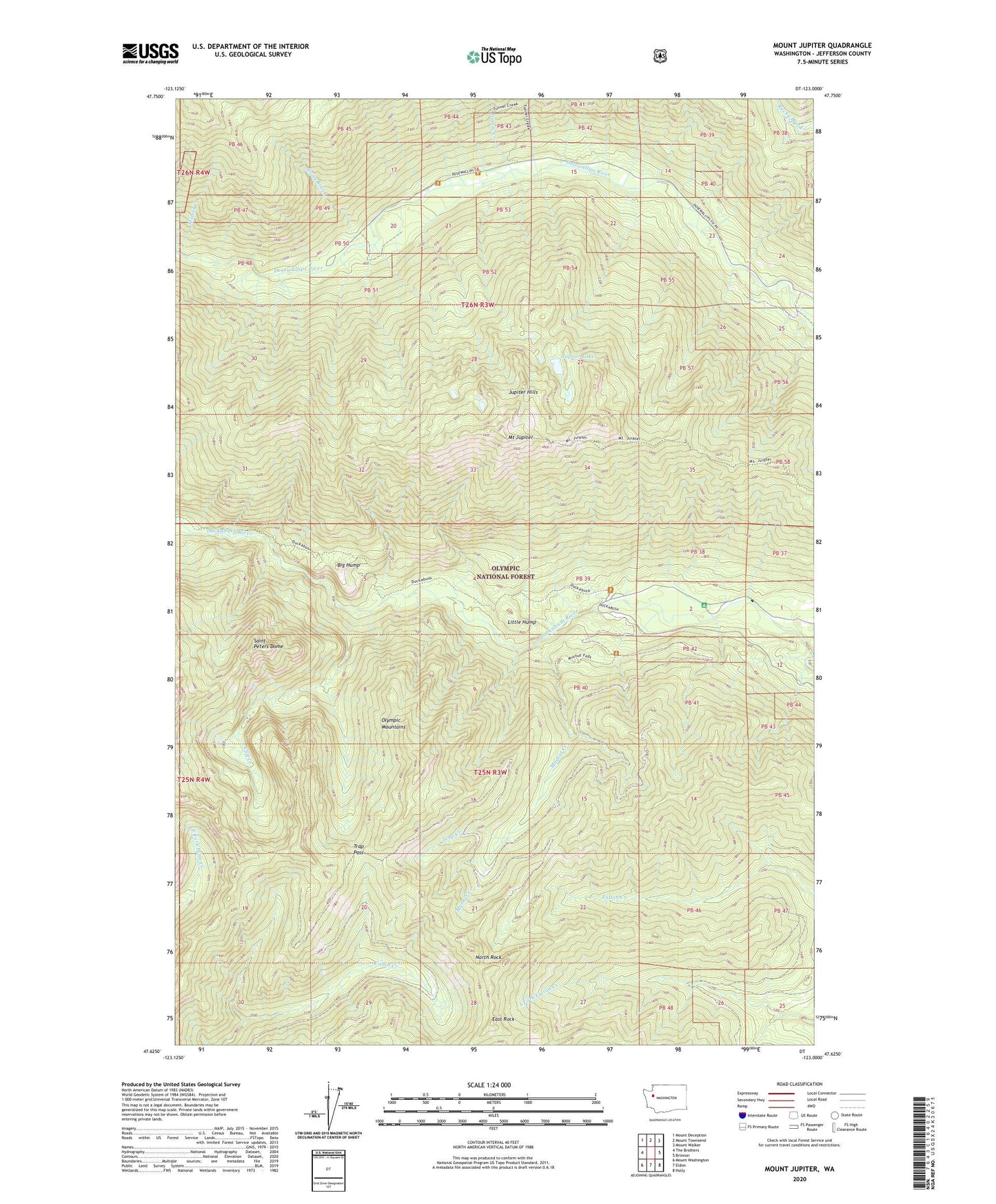 Mount Jupiter Washington US Topo Map Image