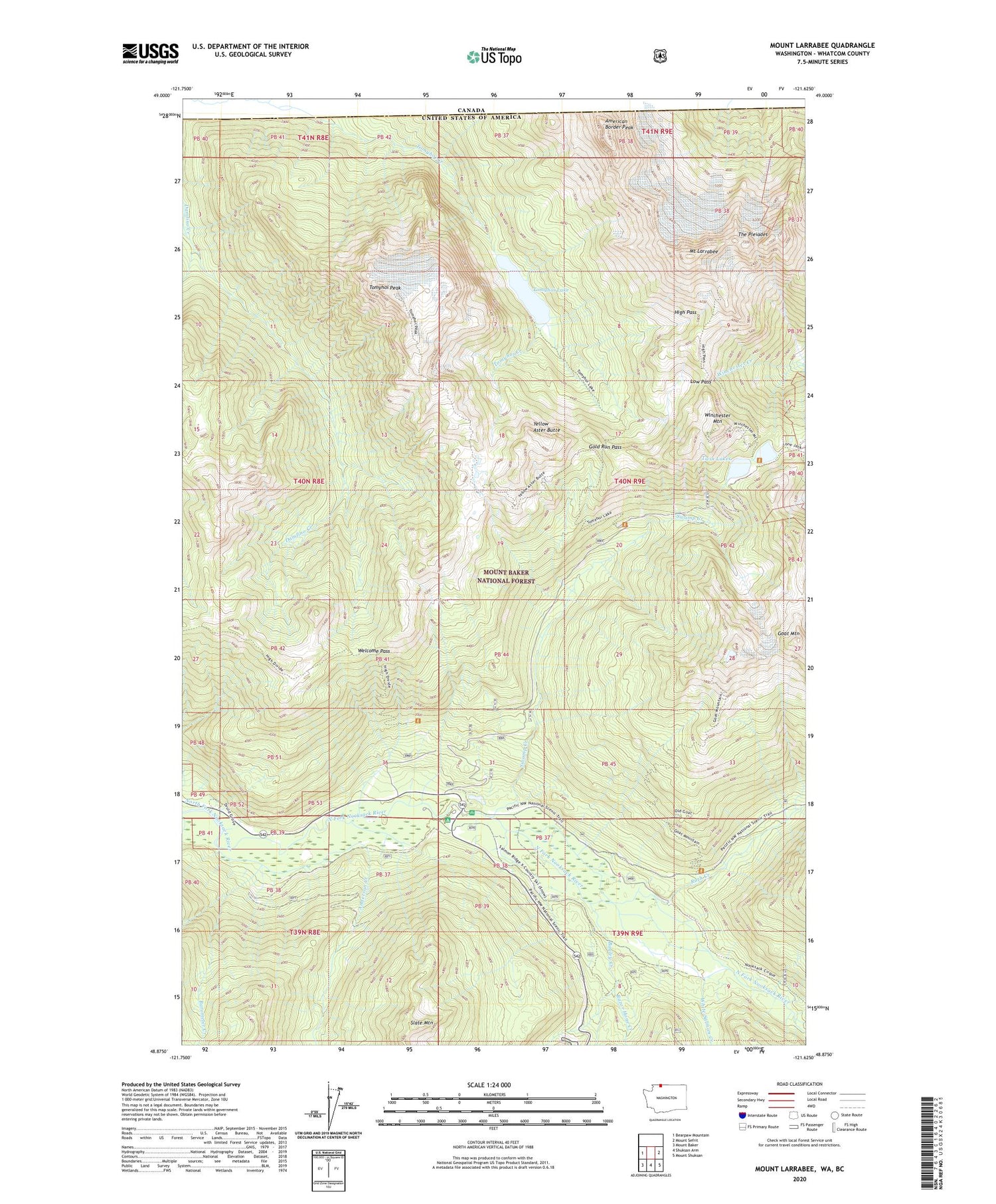Mount Larrabee Washington US Topo Map Image