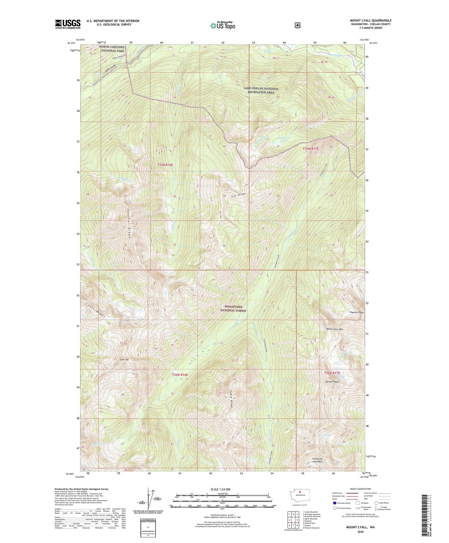 Mount Lyall Washington US Topo Map Image