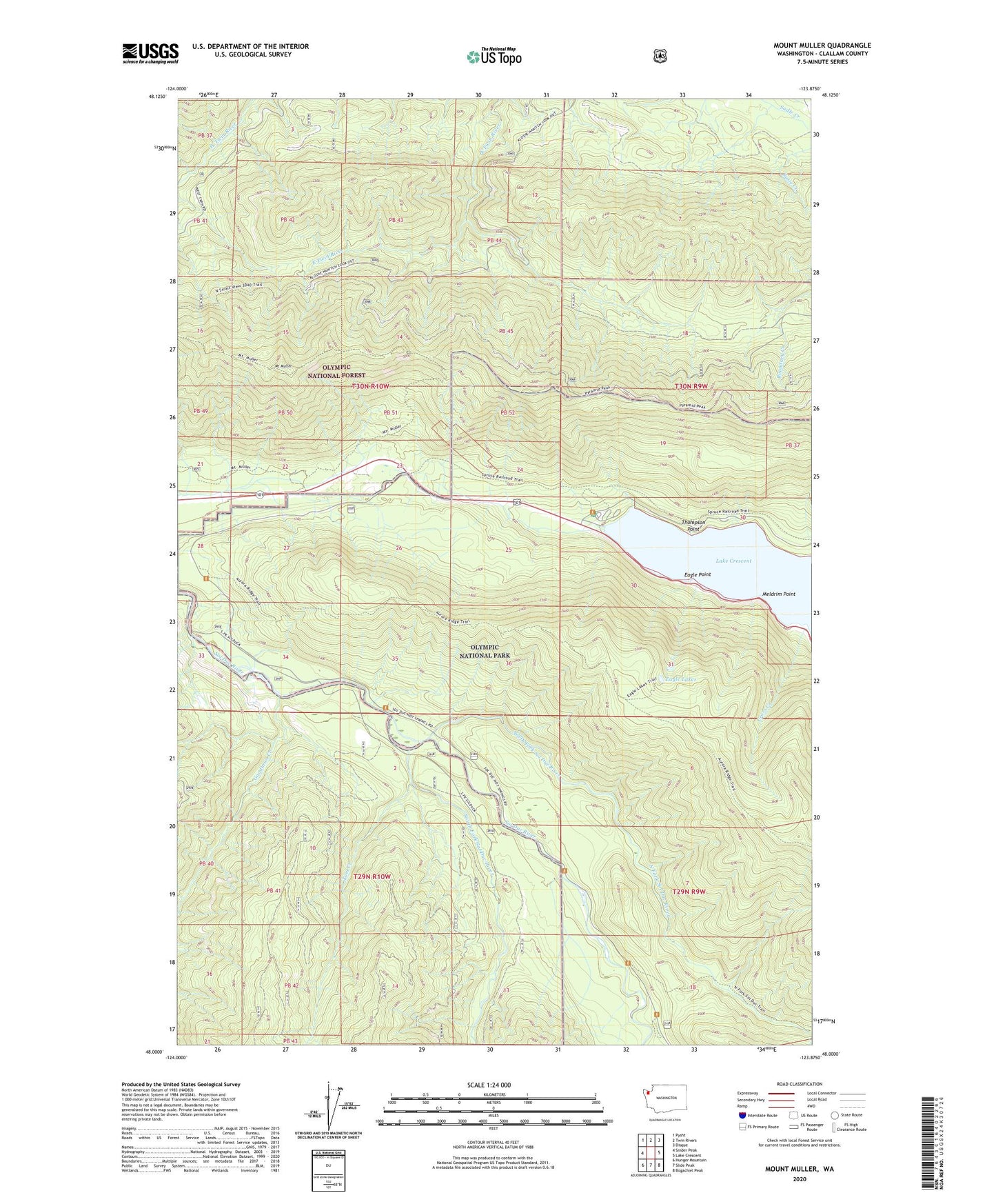 Mount Muller Washington US Topo Map Image