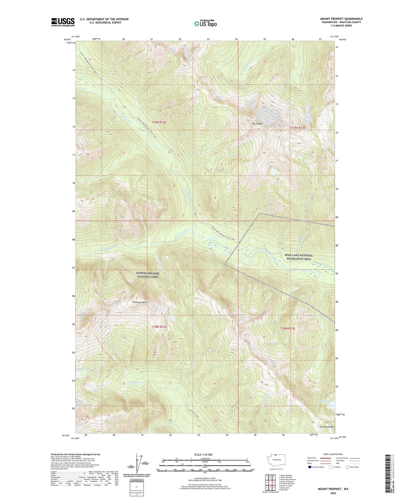 Mount Prophet Washington US Topo Map Image
