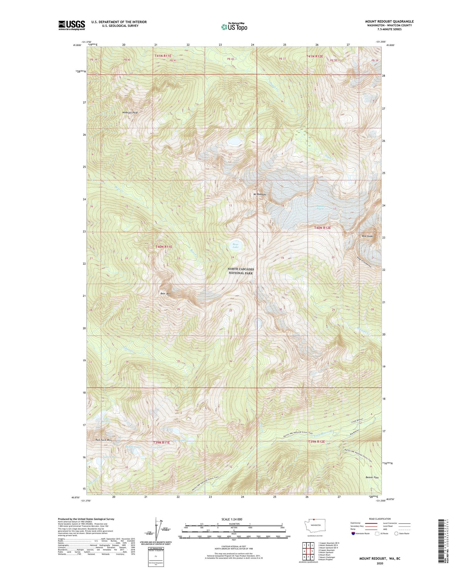 Mount Redoubt Washington US Topo Map Image