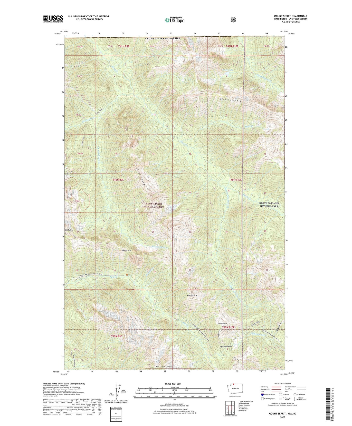 Mount Sefrit Washington US Topo Map Image