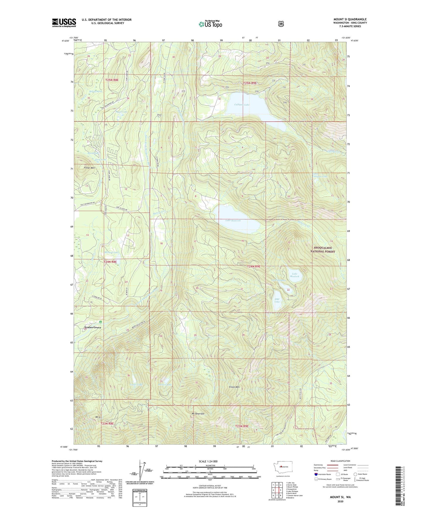 Mount Si Washington US Topo Map Image