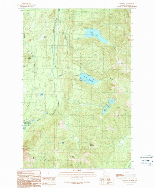 Classic USGS Mount Si Washington 7.5'x7.5' Topo Map Image