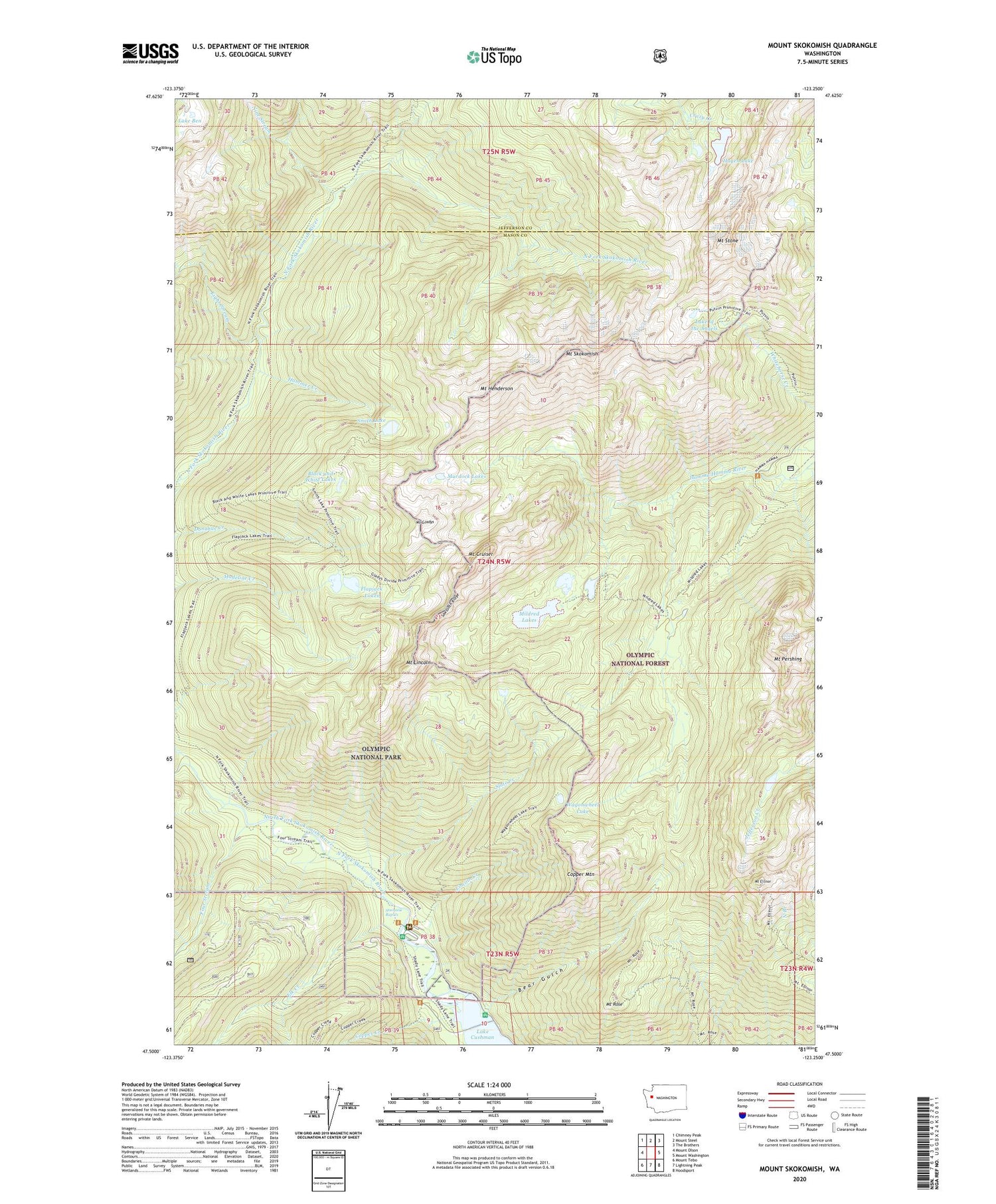 Mount Skokomish Washington US Topo Map Image