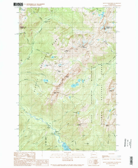 Classic USGS Mount Skokomish Washington 7.5'x7.5' Topo Map Image