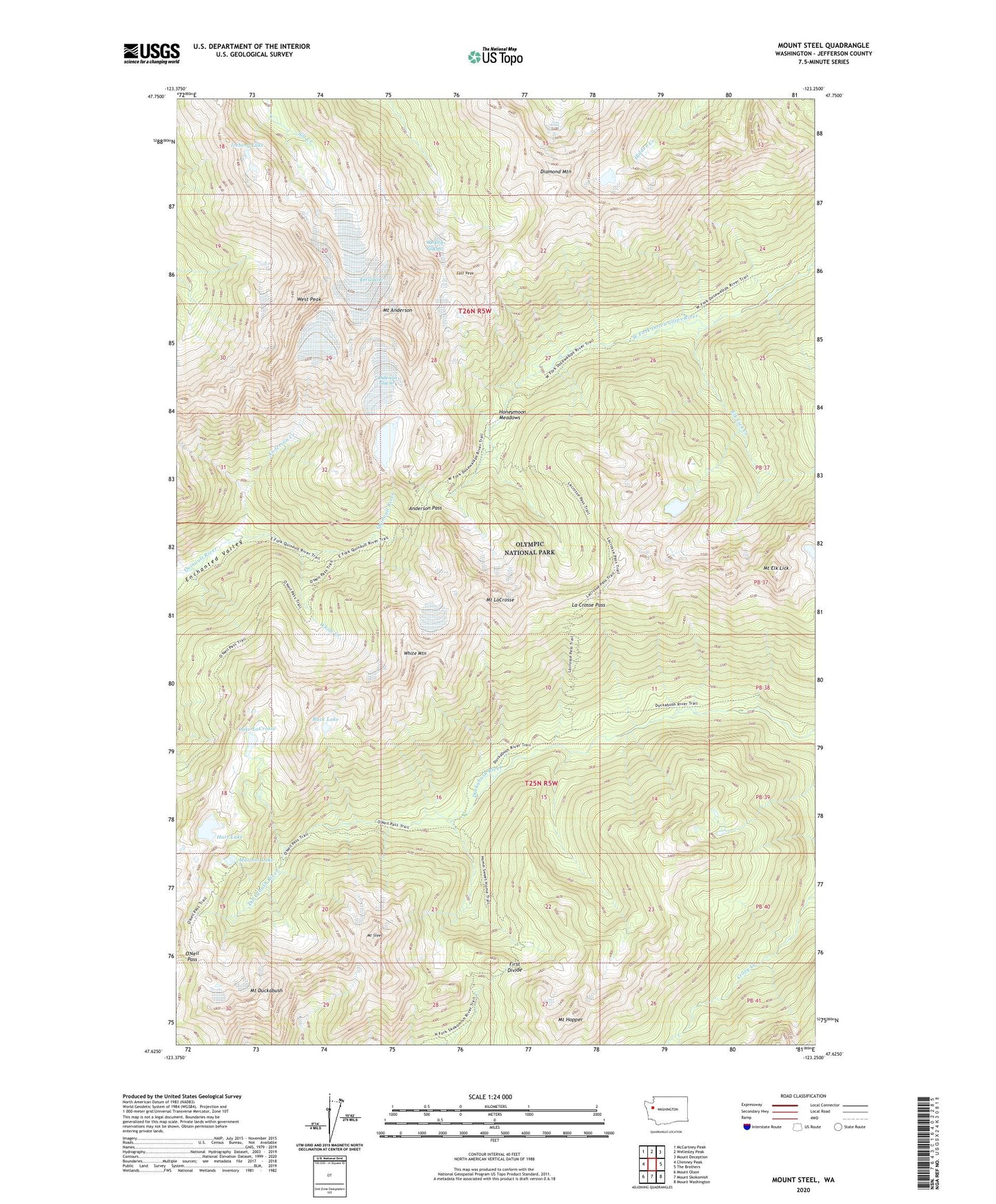 Mount Steel Washington US Topo Map Image