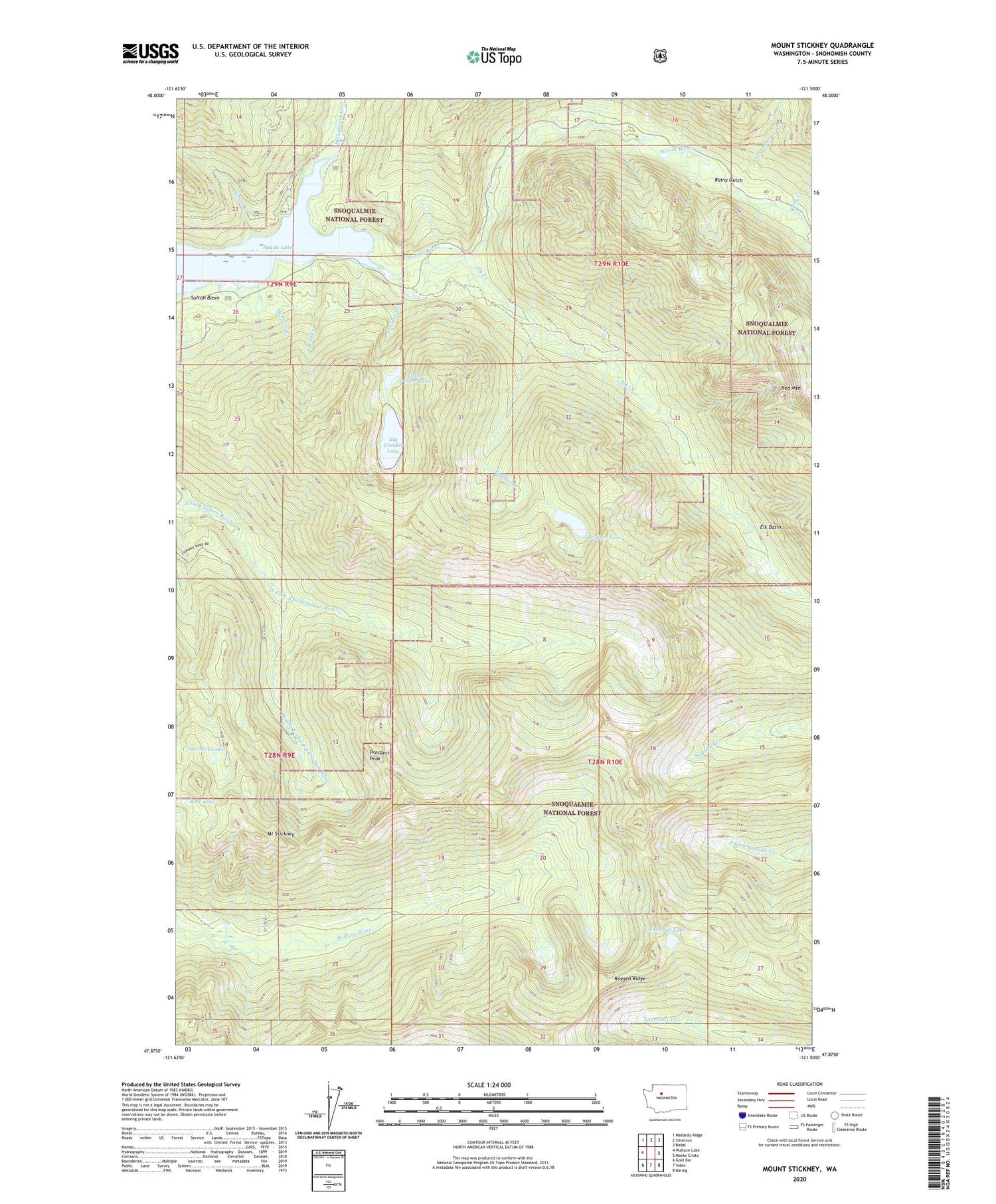 Mount Stickney Washington US Topo Map Image