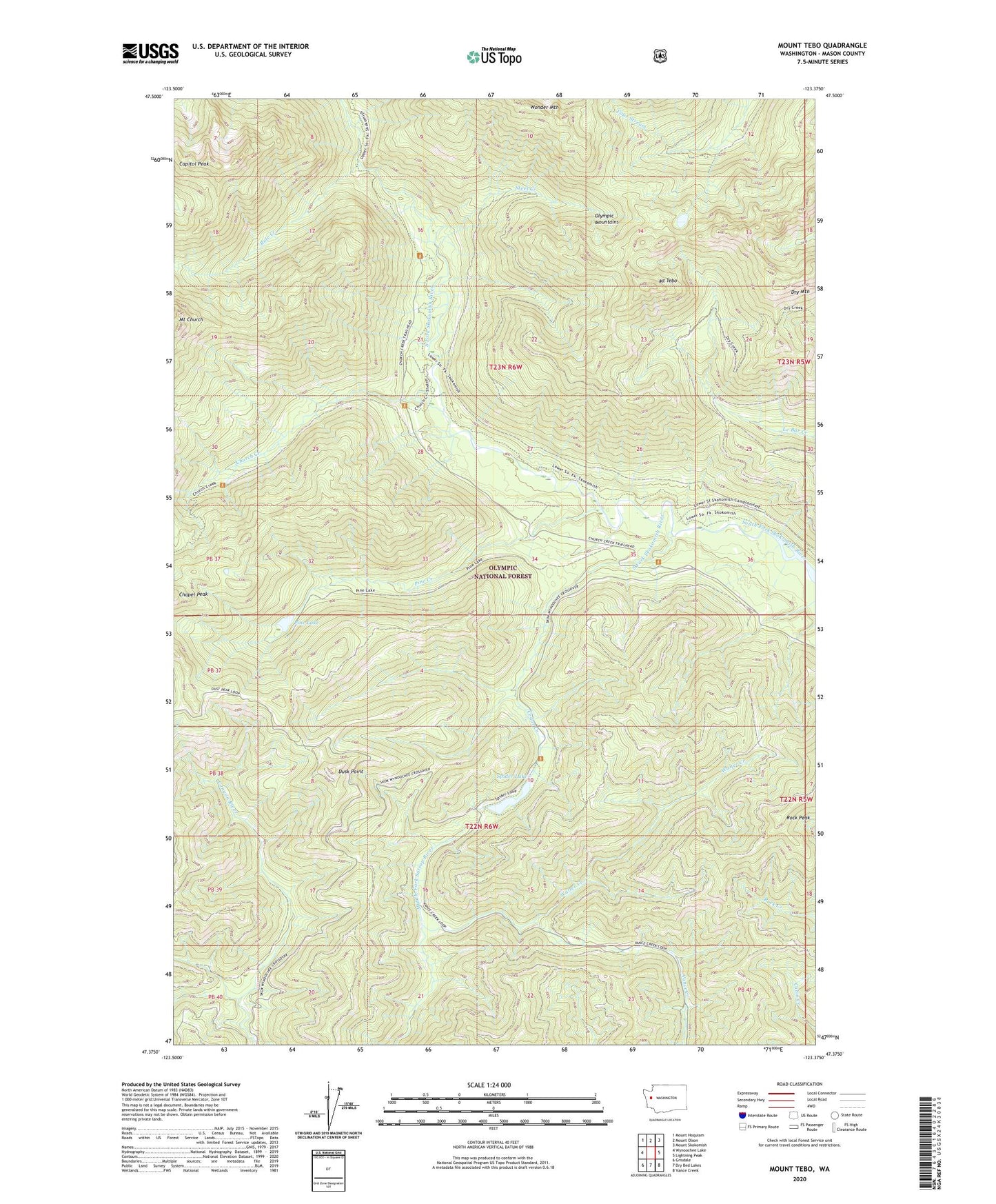 Mount Tebo Washington US Topo Map Image