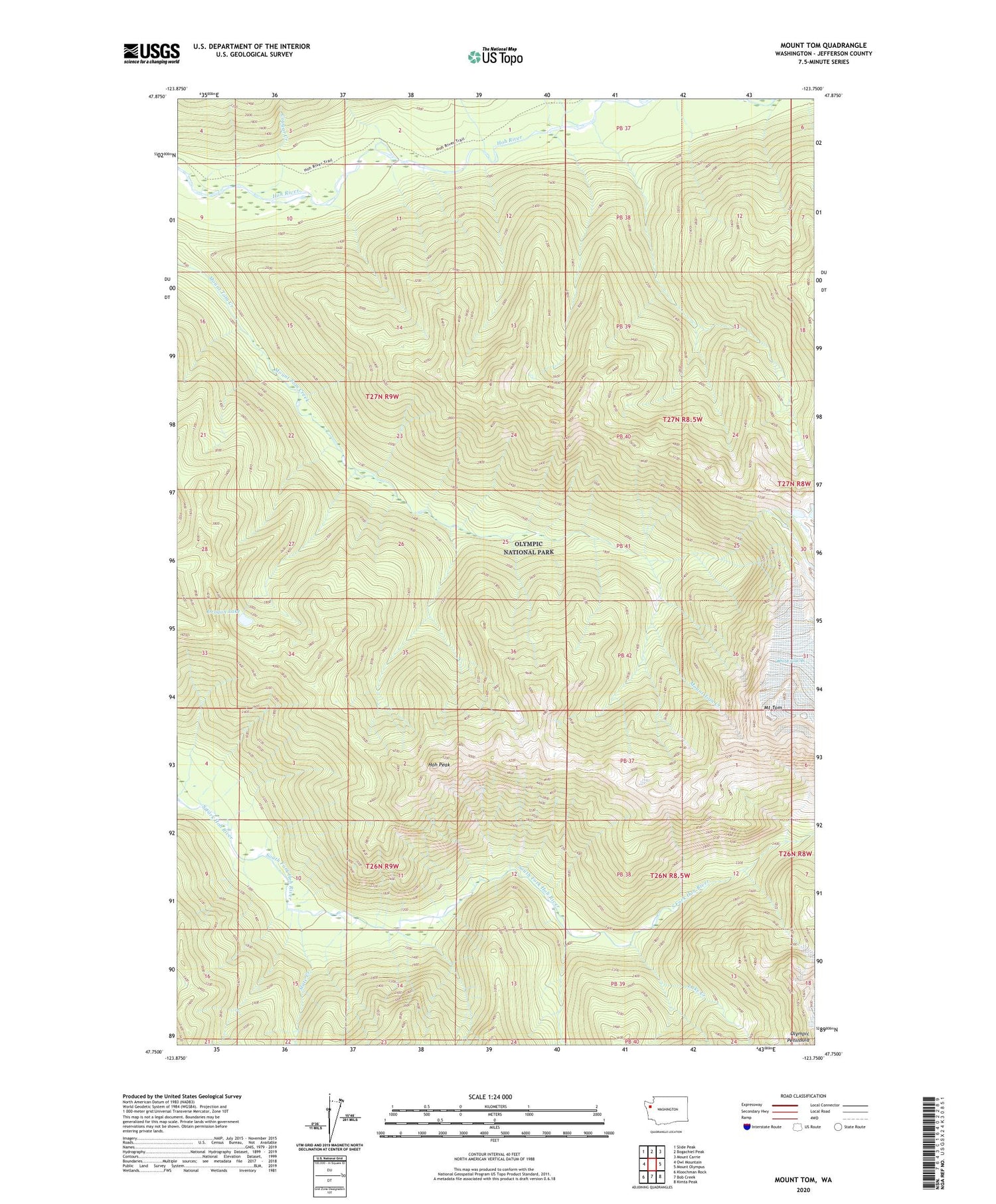 Mount Tom Washington US Topo Map Image
