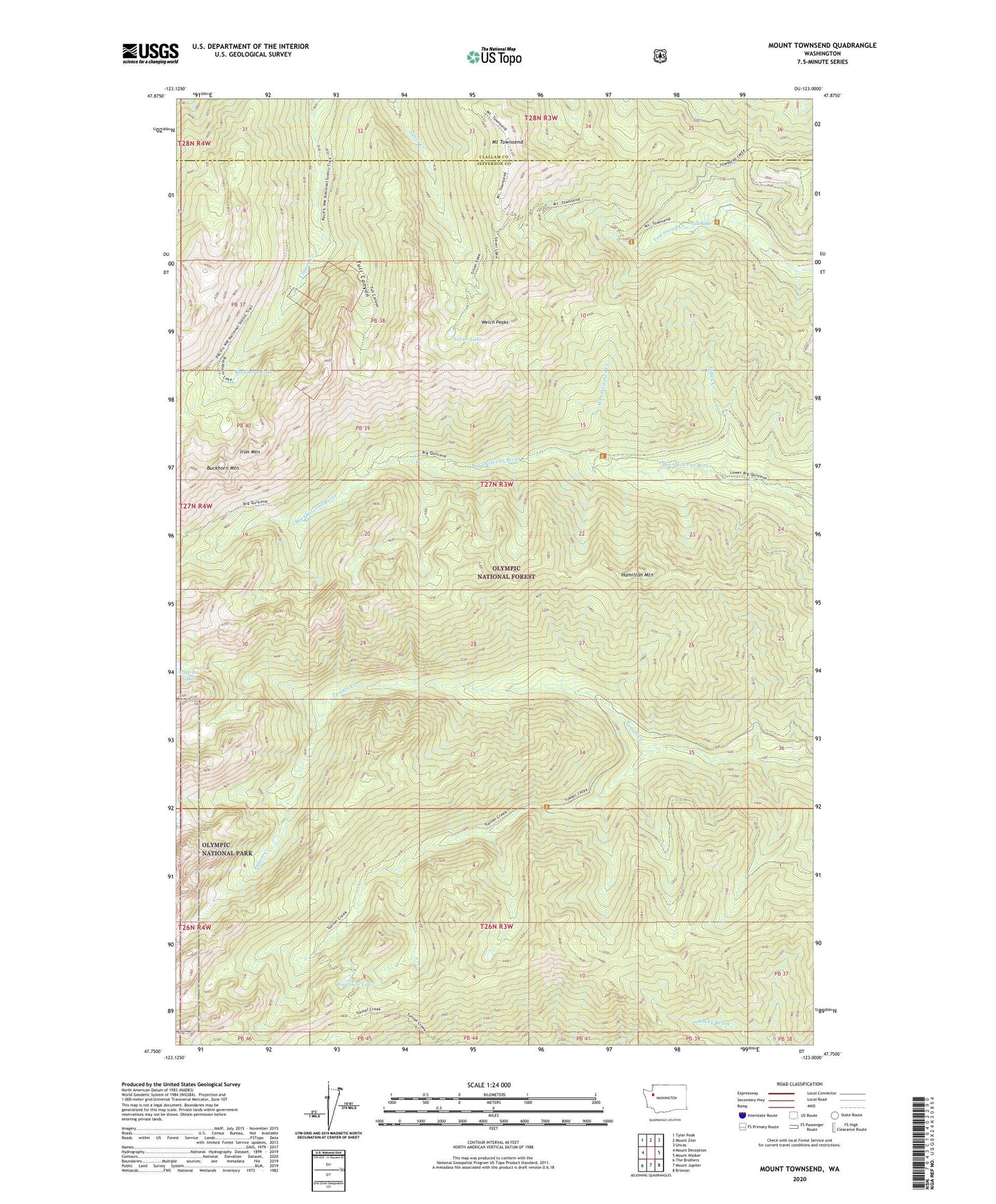 Mount Townsend Washington US Topo Map Image