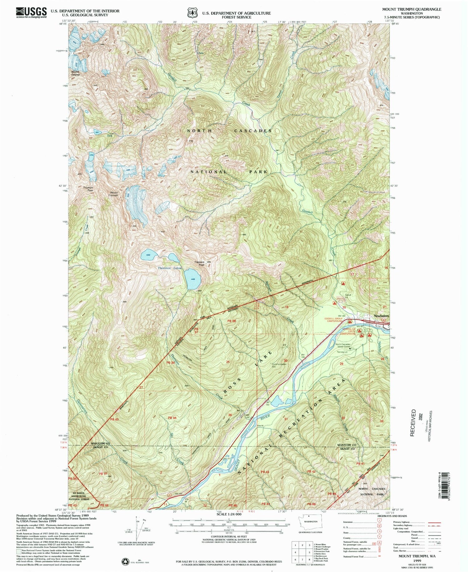 Classic USGS Mount Triumph Washington 7.5'x7.5' Topo Map Image