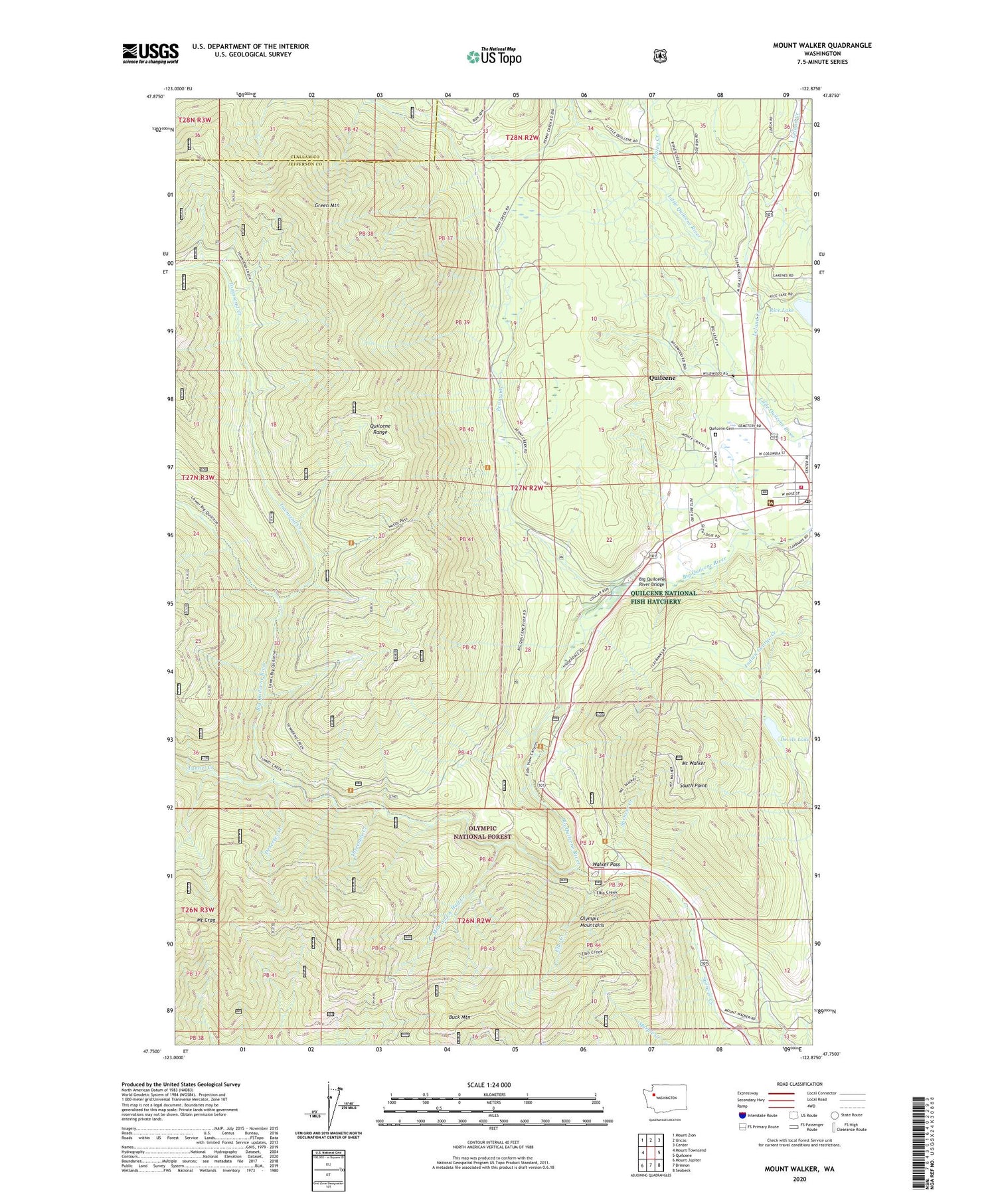 Mount Walker Washington US Topo Map Image