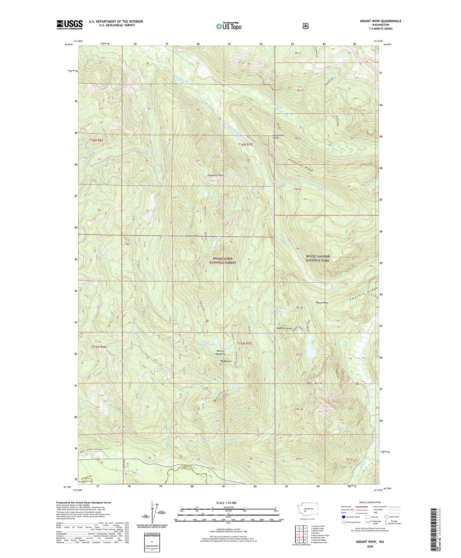 Mount Wow Washington US Topo Map Image