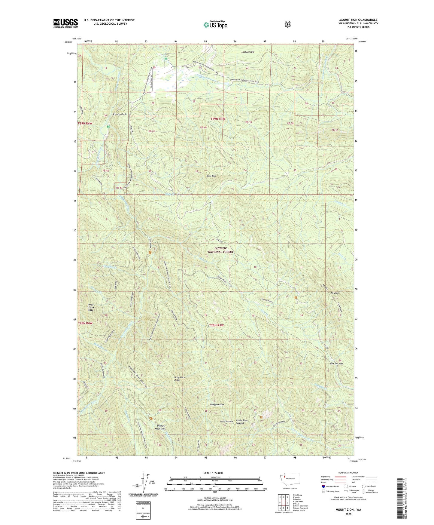 Mount Zion Washington US Topo Map Image
