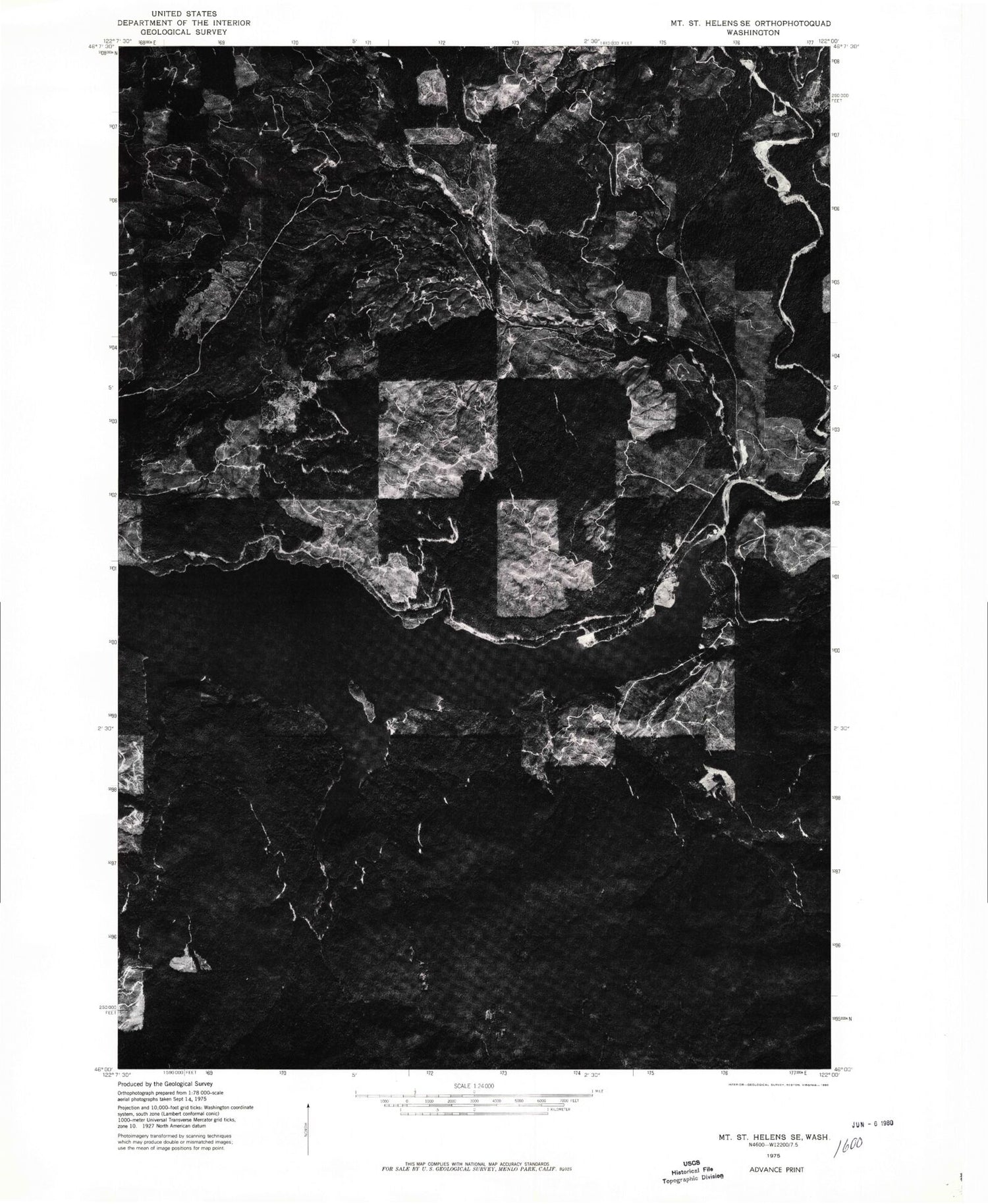 Classic USGS Cedar Flats Washington 7.5'x7.5' Topo Map Image