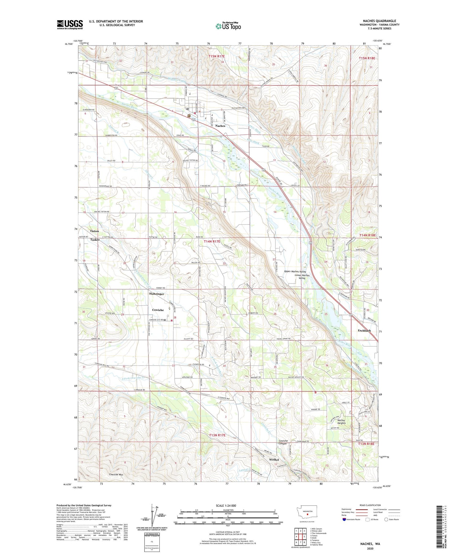 Naches Washington US Topo Map Image