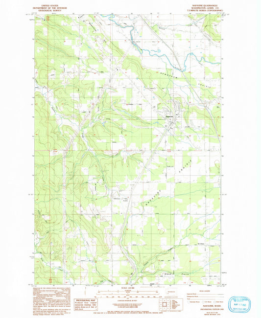 Classic USGS Napavine Washington 7.5'x7.5' Topo Map Image