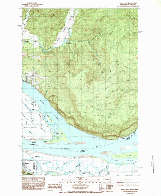 Classic USGS Nassa Point Washington 7.5'x7.5' Topo Map Image