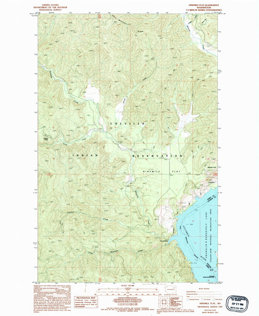 Classic USGS Ninemile Flat Washington 7.5'x7.5' Topo Map Image