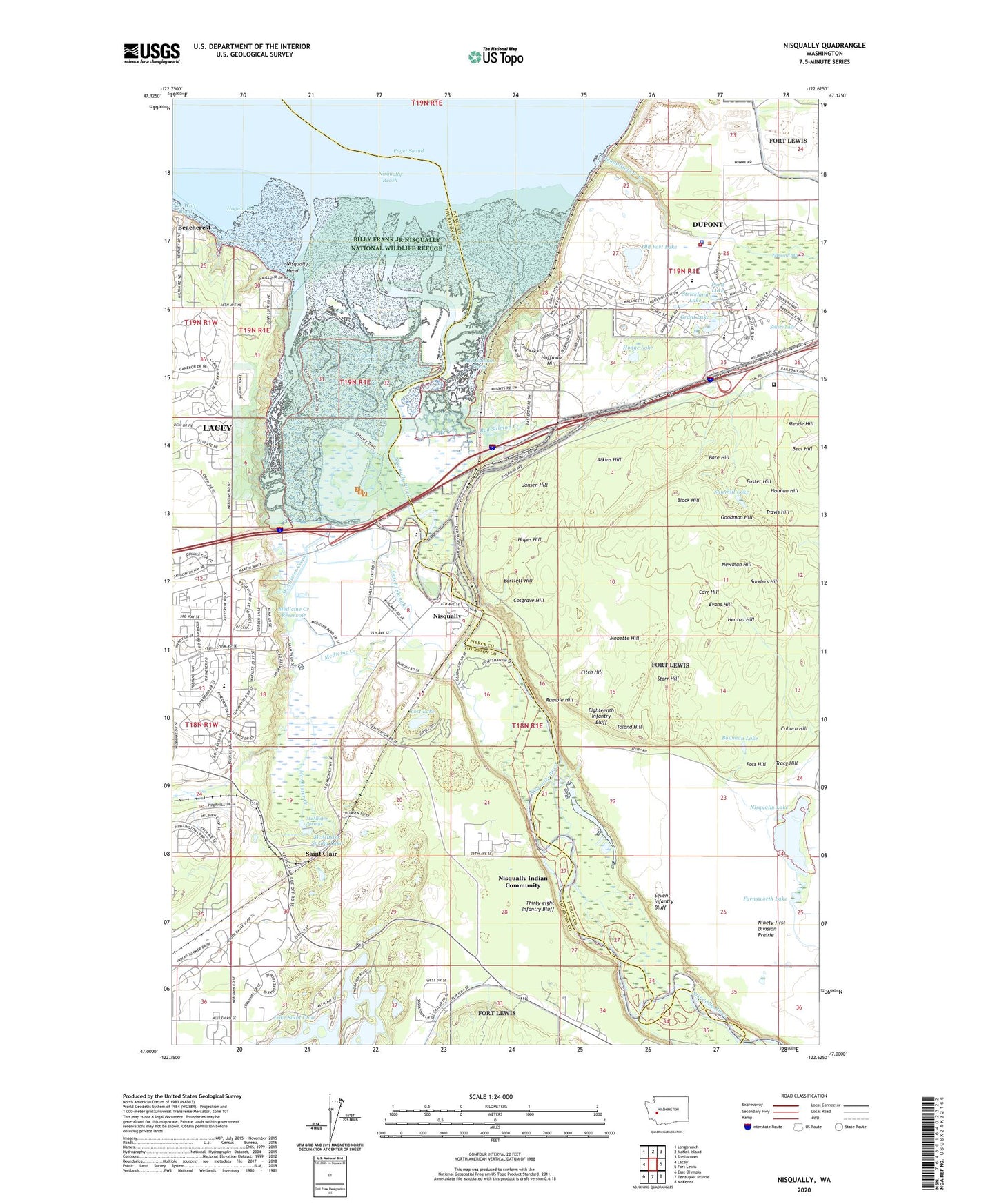 Nisqually Washington US Topo Map Image