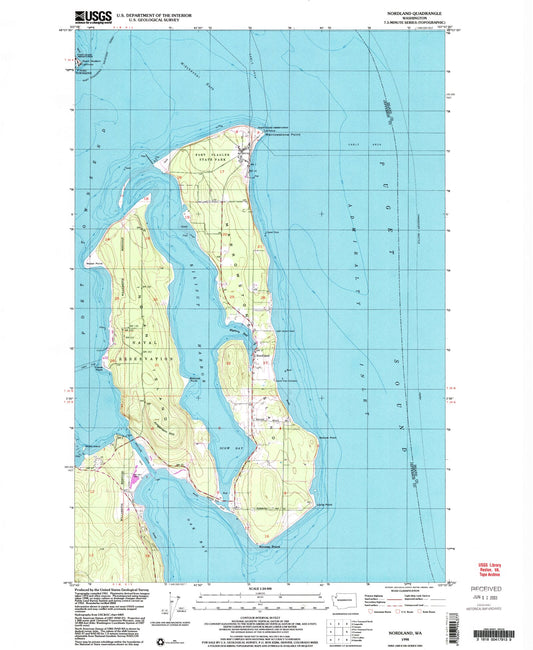 Classic USGS Nordland Washington 7.5'x7.5' Topo Map Image