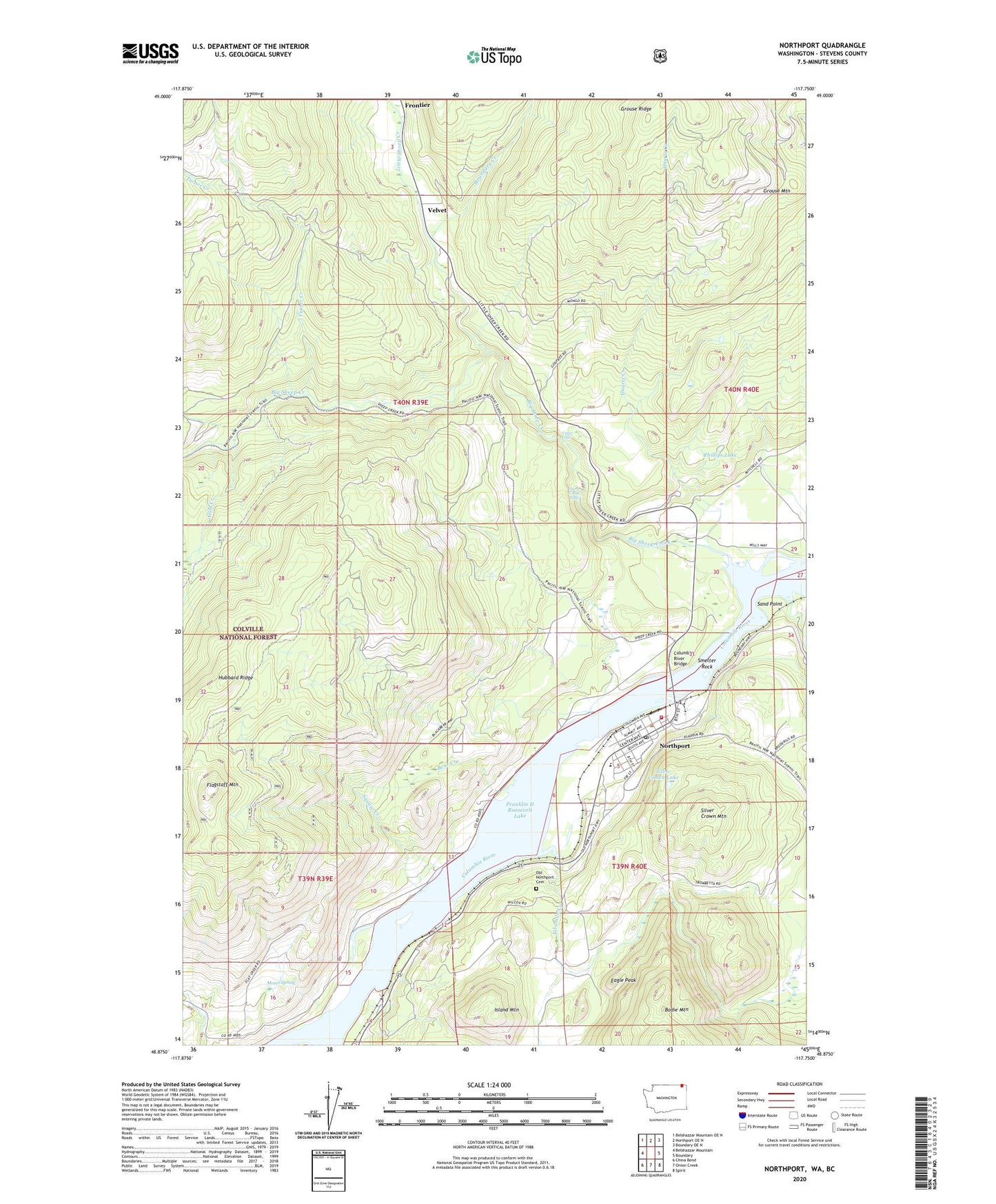 Northport Washington US Topo Map Image